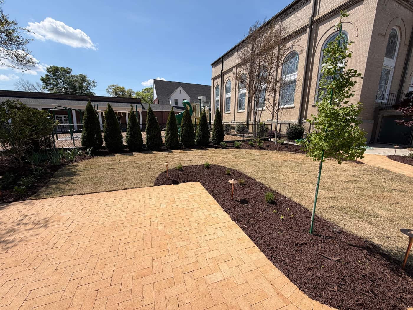 First Presbyterian Church Courtyard and Grounds in Bennettsville First Presbyterian Church, photo 1